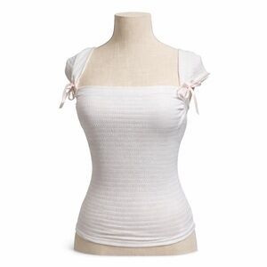 Urban Outfitters NWT White Tie Strap Ribbed Tank Top Size Medium
